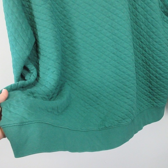 LL Bean Traditional Fit Sweatshirt Men 3XL Green Quilted Crewneck Cotton 600 - Picture 2 of 11